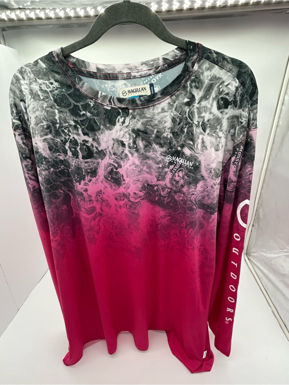 Magellan Outdoors Long Sleeve Performance Tee - Black, Pink